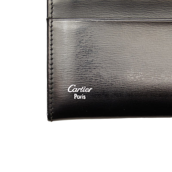 カルティエ カードケース ブラック レザー メンズ CARTIER 【中古】