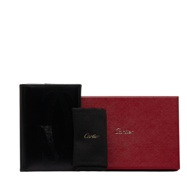 カルティエ カードケース ブラック レザー メンズ CARTIER 【中古】