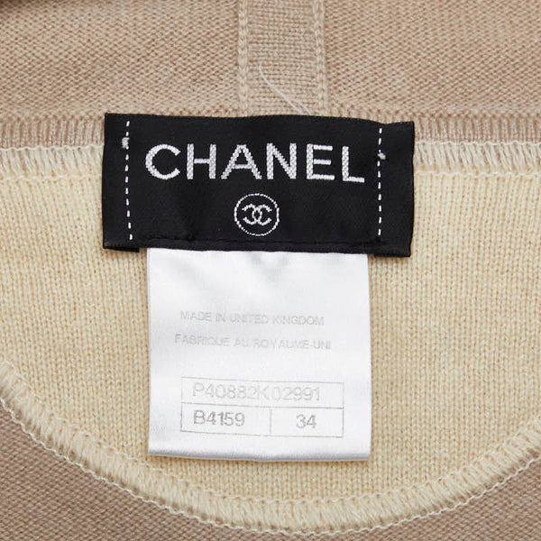 シャネル 袖ココマーク ジップパーカー サイズ:34 ベージュ カシミヤ レディース CHANEL 【中古】