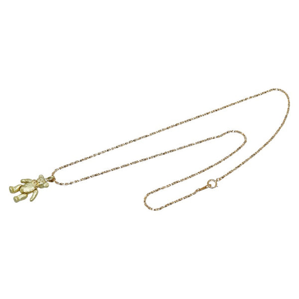 K18YG イエローゴールド テディベアー クマ 熊 モチーフ  ペンダントネックレス レディース 【中古】