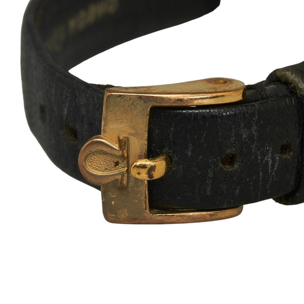 オメガ DE VILLE デビル 腕時計 クオーツ ゴールド文字盤 ステンレススチール レザー レディース OMEGA 【中古】