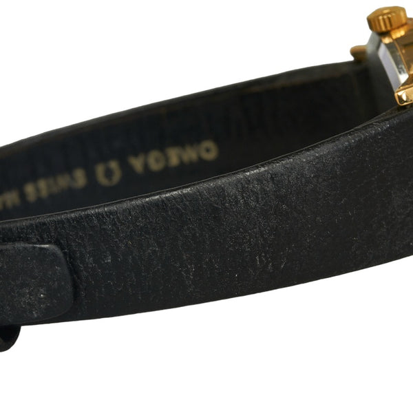 オメガ DE VILLE デビル 腕時計 クオーツ ゴールド文字盤 ステンレススチール レザー レディース OMEGA 【中古】