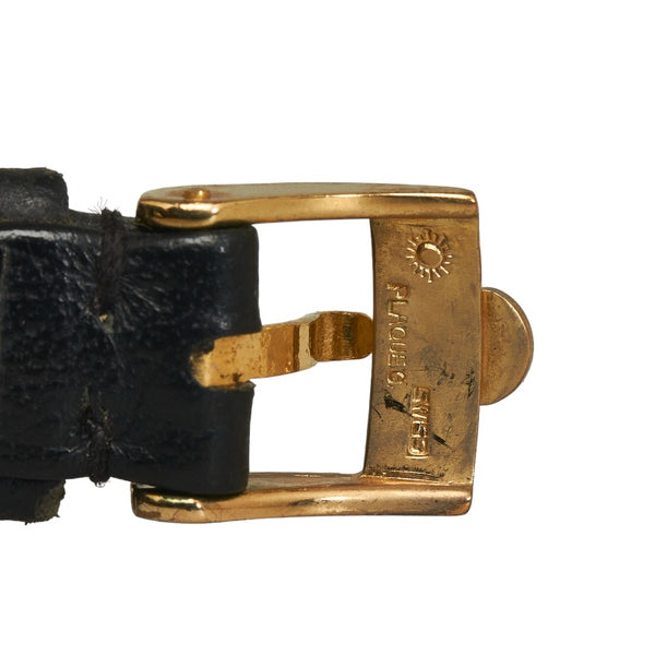 オメガ DE VILLE デビル 腕時計 クオーツ ゴールド文字盤 ステンレススチール レザー レディース OMEGA 【中古】