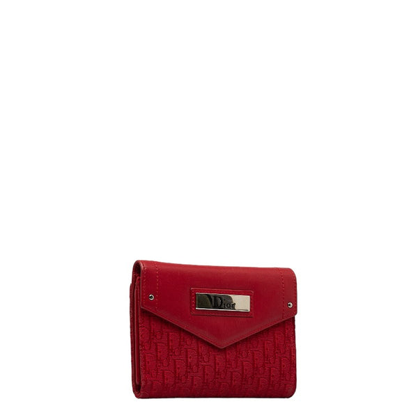 ディオール トロッター コインケース レッド キャンバス レザー レディース Dior 【中古】