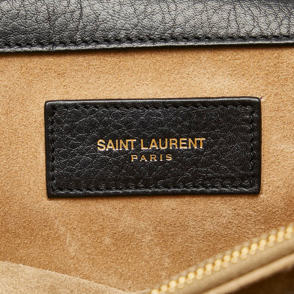 サンローラン ミューズトゥ ハンドバッグ ショルダーバッグ 2WAY 313456 ブラック ベージュ レザー スウェード レディース SAINT LAURENT 【中古】