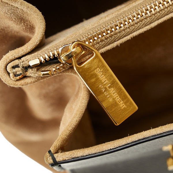 サンローラン ミューズトゥ ハンドバッグ ショルダーバッグ 2WAY 313456 ブラック ベージュ レザー スウェード レディース SAINT LAURENT 【中古】