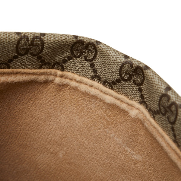 グッチ GGスプリーム セカンドバッグ クラッチバッグ ベージュ PVC レザー レディース GUCCI 【中古】