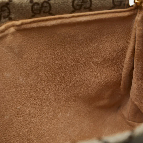 グッチ GGスプリーム セカンドバッグ クラッチバッグ ベージュ PVC レザー レディース GUCCI 【中古】