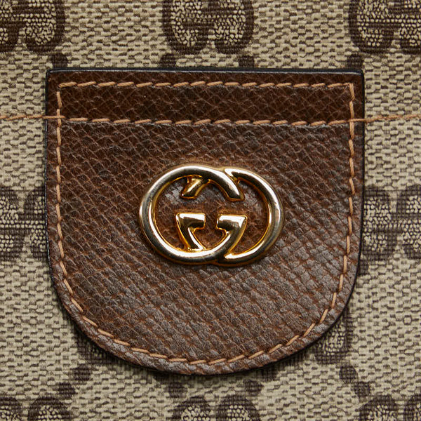 グッチ GGスプリーム セカンドバッグ クラッチバッグ ベージュ PVC レザー レディース GUCCI 【中古】