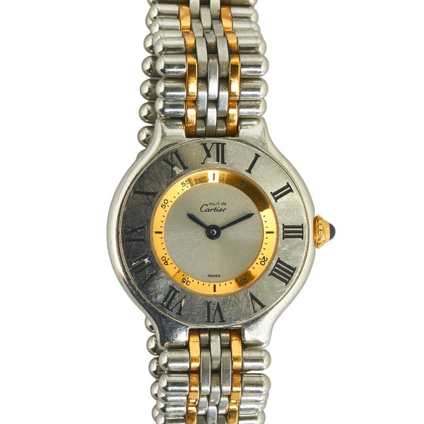 カルティエ カルティエ21 ヴァンテアン 腕時計 クオーツ シルバー文字盤 ステンレススチール レディース CARTIER 【中古】