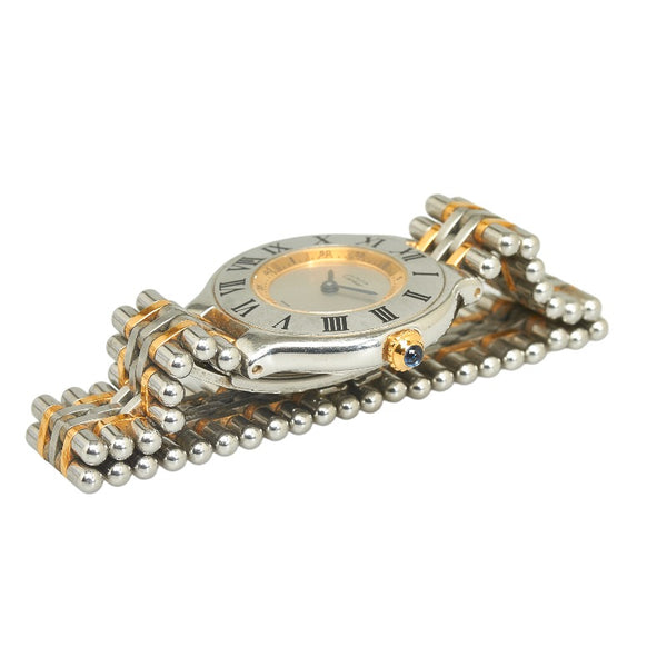 カルティエ カルティエ21 ヴァンテアン 腕時計 クオーツ シルバー文字盤 ステンレススチール レディース CARTIER 【中古】