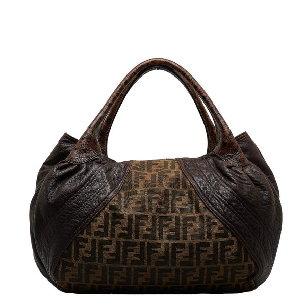 フェンディ ズッカ スパイバッグ ハンドバッグ ショルダーバッグ 8BR511 ブラウン ブラック キャンバス レザー レディース FENDI 【中古】