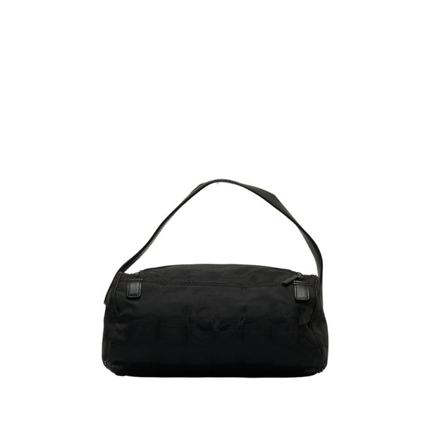 シャネル ニュートラベルライン バニティバッグ ハンドバッグ ブラック キャンバス レザー レディース CHANEL 【中古】