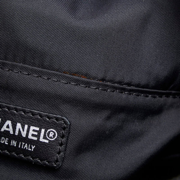 シャネル ニュートラベルライン バニティバッグ ハンドバッグ ブラック キャンバス レザー レディース CHANEL 【中古】