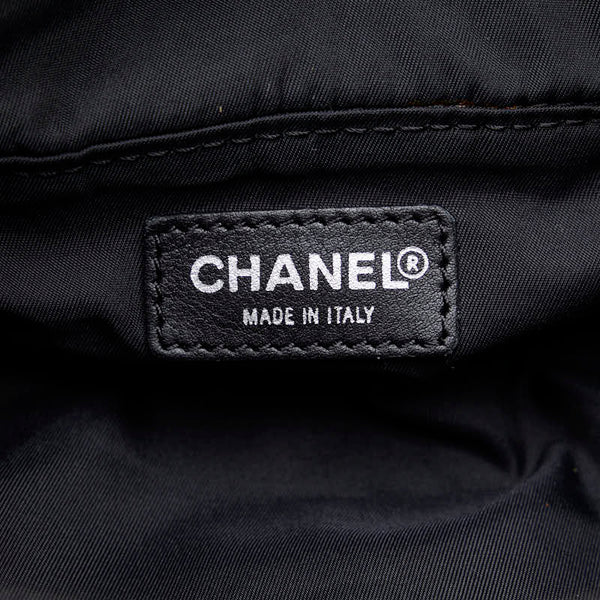 シャネル ニュートラベルライン バニティバッグ ハンドバッグ ブラック キャンバス レザー レディース CHANEL 【中古】