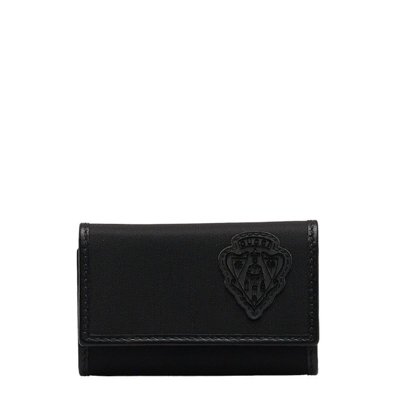 グッチ エンブレム ６連 キーケース 190418 ブラック ナイロン レザー レディース GUCCI 【中古】