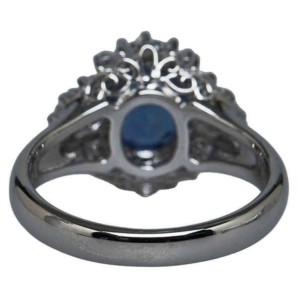Pt900 プラチナ サファイア1.48ct ダイヤ0.32ct 三越 リング 指輪 レディース 9号 【中古】