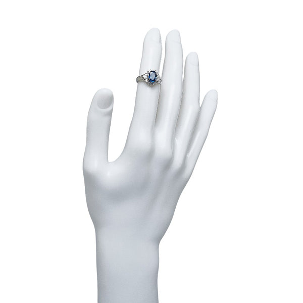 Pt900 プラチナ サファイア1.48ct ダイヤ0.32ct 三越 リング 指輪 レディース 9号 【中古】