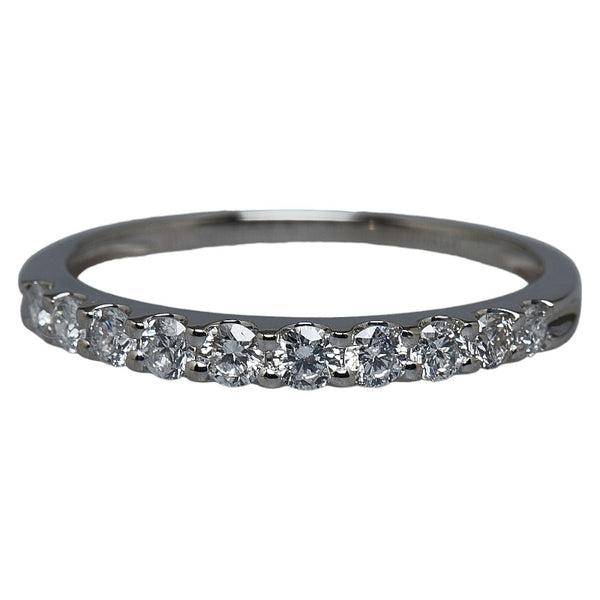 Pt900 プラチナ ダイヤ0.50ct ハーフエタニティリング リング 指輪 レディース 16号 【中古】