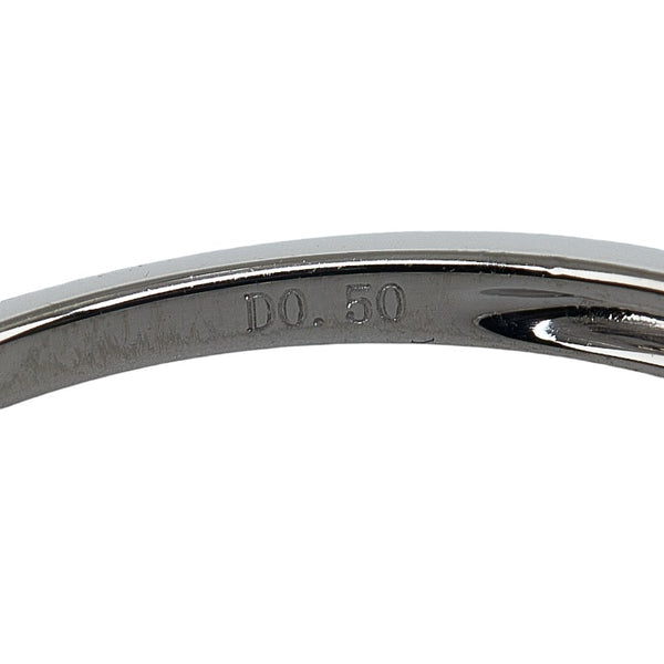 Pt900 プラチナ ダイヤ0.50ct ハーフエタニティリング リング 指輪 レディース 16号 【中古】