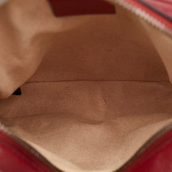 グッチ GGマーモント チェーン ショルダーバッグ 550155 レッド レザー レディース GUCCI 【中古】