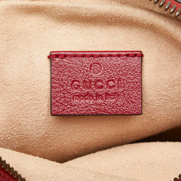 グッチ GGマーモント チェーン ショルダーバッグ 550155 レッド レザー レディース GUCCI 【中古】