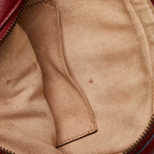 グッチ GGマーモント チェーン ショルダーバッグ 550155 レッド レザー レディース GUCCI 【中古】