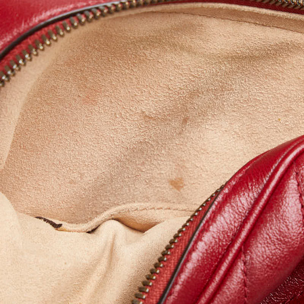 グッチ GGマーモント チェーン ショルダーバッグ 550155 レッド レザー レディース GUCCI 【中古】