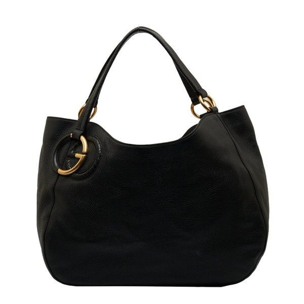 グッチ インターロッキング トートバッグ ショルダーバッグ 309531 ブラック レザー レディース GUCCI 【中古】