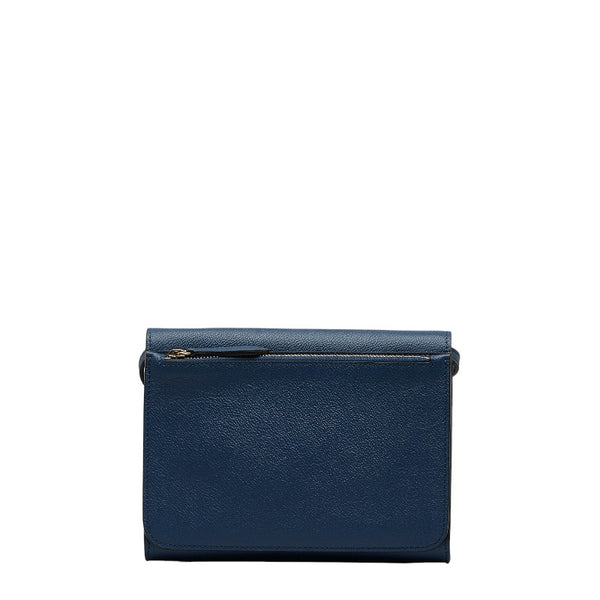 バーバリー 斜め掛け ショルダーバッグ ブルー レザー レディース BURBERRY 【中古】