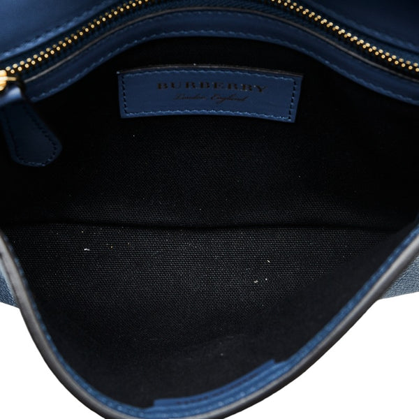 バーバリー 斜め掛け ショルダーバッグ ブルー レザー レディース BURBERRY 【中古】