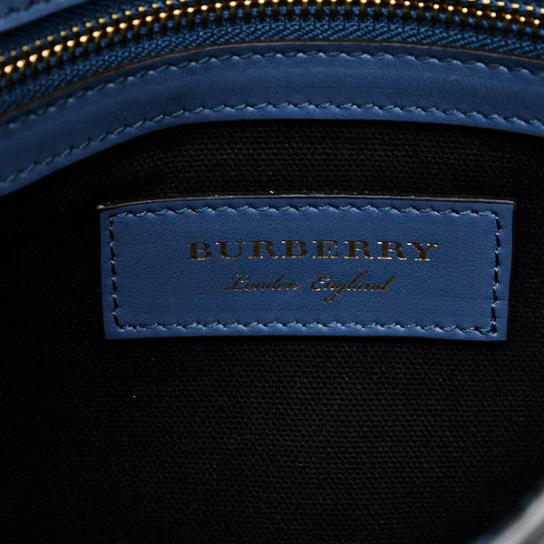 バーバリー 斜め掛け ショルダーバッグ ブルー レザー レディース BURBERRY 【中古】