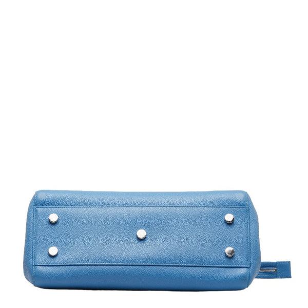 サンローラン カバ リヴゴーシュ ハンドバッグ ショルダーバッグ 2WAY 400413 ライトブルー レザー レディース SAINT LAURENT 【中古】