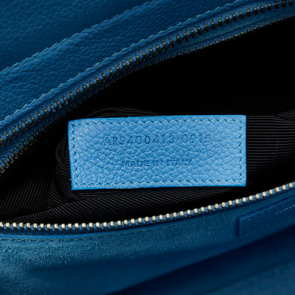 サンローラン カバ リヴゴーシュ ハンドバッグ ショルダーバッグ 2WAY 400413 ライトブルー レザー レディース SAINT LAURENT 【中古】