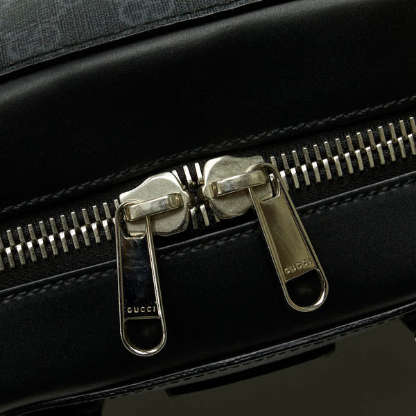 グッチ GGスプリーム ビジネスバッグ ブリーフケース 書類カバン 474134 ブラック PVC レザー メンズ GUCCI 【中古】