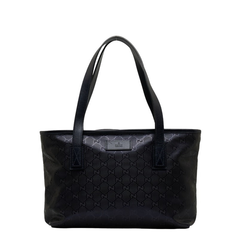 グッチ GGインプリメ ハンドバッグ トートバッグ 211138 ネイビー PVC レザー レディース GUCCI 【中古】