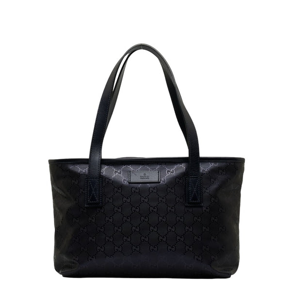 グッチ GGインプリメ ハンドバッグ トートバッグ 211138 ネイビー PVC レザー レディース GUCCI 【中古】