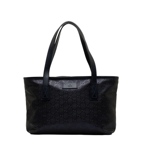 グッチ GGインプリメ ハンドバッグ トートバッグ 211138 ネイビー PVC レザー レディース GUCCI 【中古】