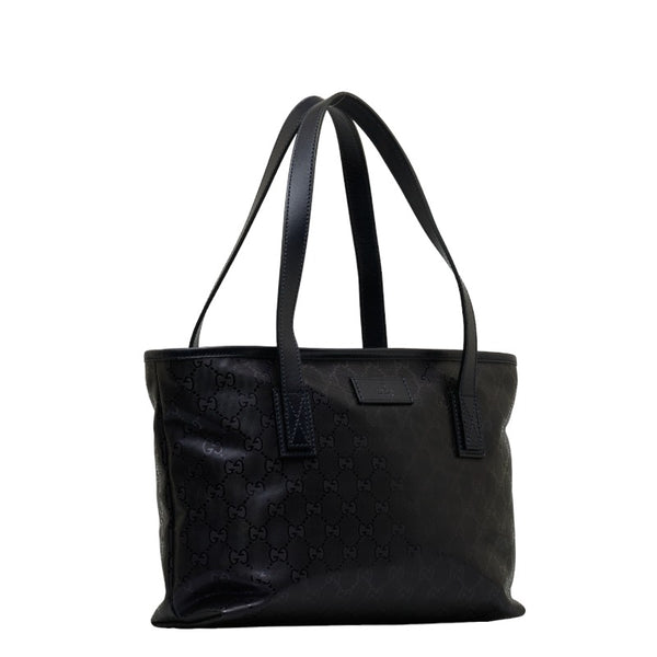 グッチ GGインプリメ ハンドバッグ トートバッグ 211138 ネイビー PVC レザー レディース GUCCI 【中古】