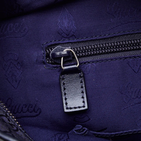 グッチ GGインプリメ ハンドバッグ トートバッグ 211138 ネイビー PVC レザー レディース GUCCI 【中古】