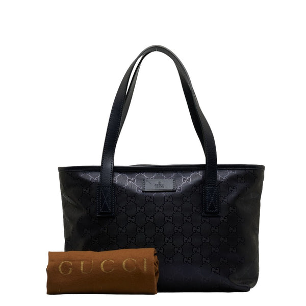 グッチ GGインプリメ ハンドバッグ トートバッグ 211138 ネイビー PVC レザー レディース GUCCI 【中古】