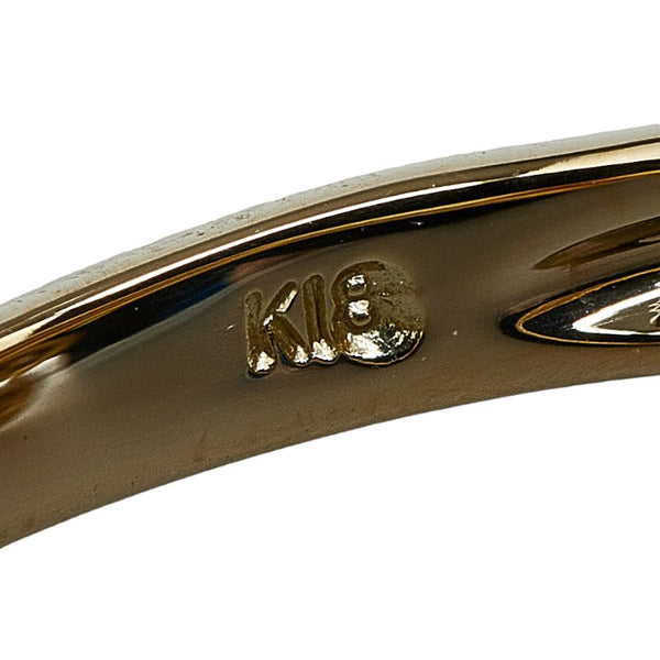 K18YG イエローゴールド ルビー ダイヤ0.20ct クローバーモチーフ リング 指輪 レディース 12号 【中古】