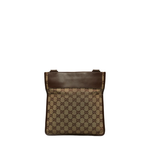 グッチ GGキャンバス 斜め掛け ショルダーバッグ 019 0348 ベージュ ブラウン キャンバス レザー レディース GUCCI 【中古】