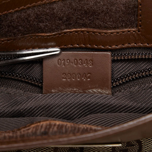 グッチ GGキャンバス 斜め掛け ショルダーバッグ 019 0348 ベージュ ブラウン キャンバス レザー レディース GUCCI 【中古】