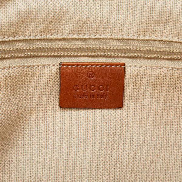 グッチ トートバッグ 309554 ベージュ レザー ラフィア レディース GUCCI 【中古】