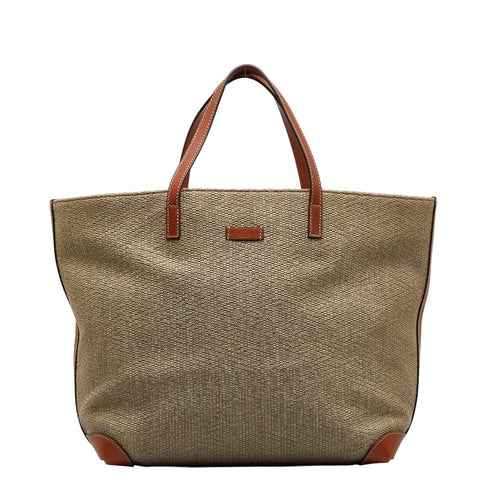 グッチ トートバッグ 309554 ベージュ レザー ラフィア レディース GUCCI 【中古】