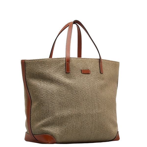 グッチ トートバッグ 309554 ベージュ レザー ラフィア レディース GUCCI 【中古】