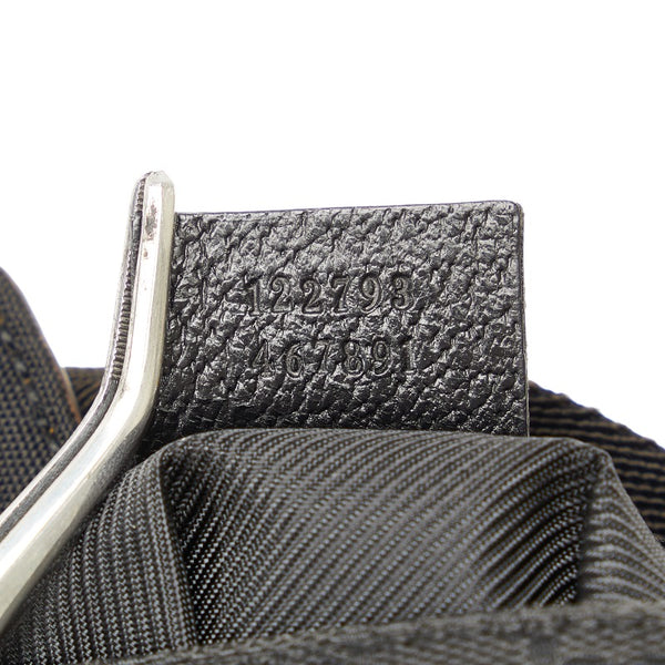 グッチ GGキャンバス 斜め掛け ショルダーバッグ 122793 ブラック キャンバス レザー レディース GUCCI 【中古】