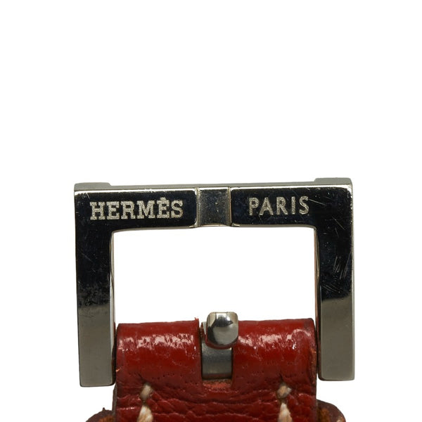 エルメス パプリカ 腕時計 PA1.210 クオーツ シルバー文字盤 ステンレススチール レザー レディース HERMES 【中古】