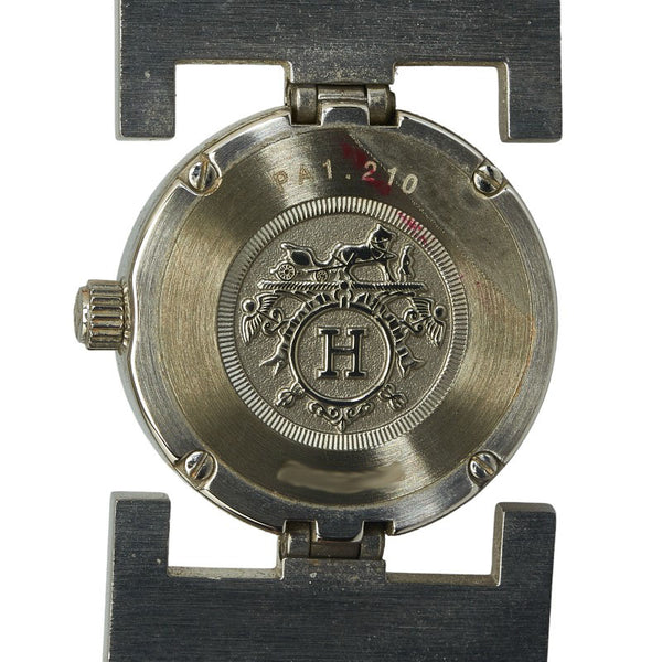 エルメス パプリカ 腕時計 PA1.210 クオーツ シルバー文字盤 ステンレススチール レザー レディース HERMES 【中古】